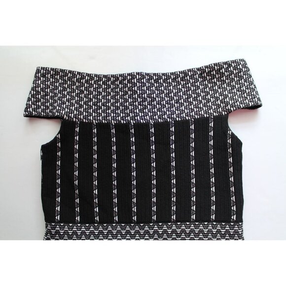 Ted Baker Yolinii Bardot Off-the-Shoulders Dress Metallic Black Size 6 - Picture 5 of 9